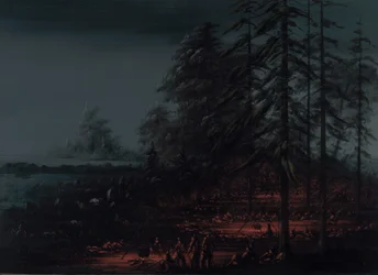 Bivouac de una partida de guerra Sioux