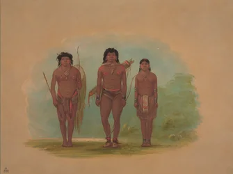 Jefe Chaco, su esposa y un guerrero, 1854-1869