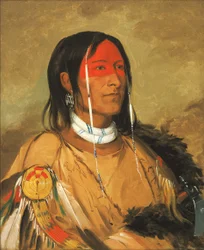 Eeh-tow-wées-ka-zeet, El que tiene ojos detrás también conocido como Brazo Roto, un valiente destacado, 1832
