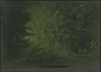 Entrada a una laguna, orilla del Amazonas, 1854-1869
