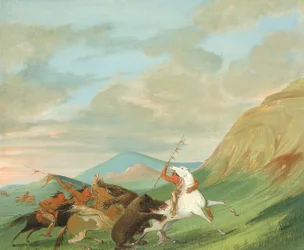 Osos pardos atacan a indios a caballo