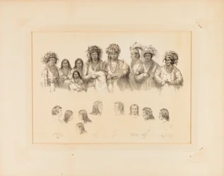 Indios: 9 torsos masculinos y femeninos; 9 cabezas, perfiles--no. 28
