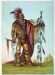Indios de América: Retrato de un líder de la tribu de los Sacs y Foxes