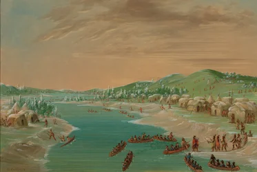 La Salle y su Grupo Llegan al Pueblo de los Illinois. 1 de enero de 1680, 1847-1848