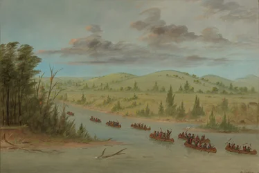 El Grupo de La Salle Entrando al Misisipi en Canoas. 6 de Febrero de 1682, 1847-1848