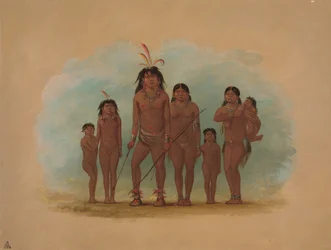 Jefe Lengua, sus dos esposas y cuatro hijos