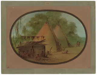 Haciendo puntas de flecha de pedernal - Apachees