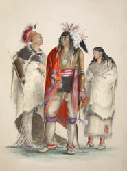 Indios de América del Norte, pub. 1845 litografía en color