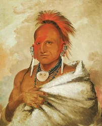 O-rón-gás-see, Cazador de osos, un guerrero célebre, 1832