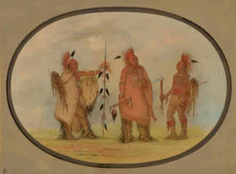 Jefe Osage con dos guerreros, 1861-1869
