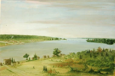 Sault Ste. Marie, Mostrando la Guarnición de los Estados Unidos en la Distancia, 1836-1837