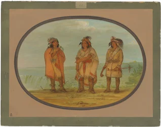 Jefe séneca, Red Jacket, con dos guerreros