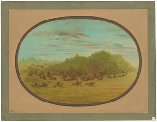 Simulacro de lucha de los Comanches