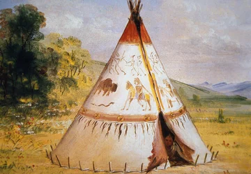 Tipi de la tribu crow, hacia 1850