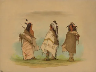 Tres guerreros Shoshonee, 1861