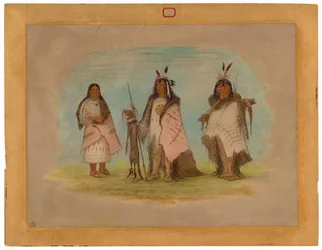Dos guerreros Blackfoot y una mujer