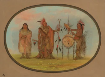 Dos jefes Saukie y una mujer, 1861-1869