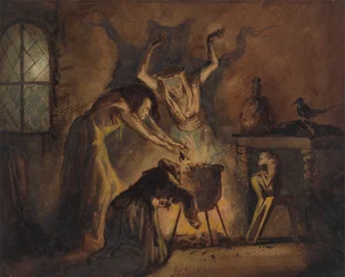 Escena de las tres brujas de Macbeth de Shakespeare