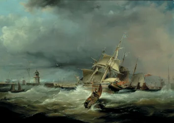Un paquete americano corriendo hacia el puerto de Swansea