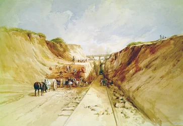 Construcción de una línea ferroviaria