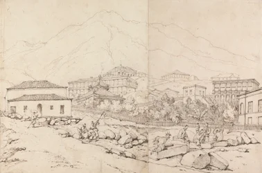Construir en la ladera de un pueblo de montaña (¿China?)