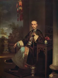 How Qua, jefe de los comerciantes de Hong en Cantón