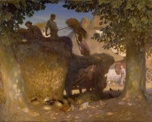 Construyendo el pajar, 1907
