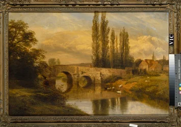 El viejo molino y puente de Fittleworth, en el Rother, Sussex, 1880