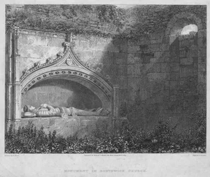 Monumento en la iglesia de Borthwick, 1819