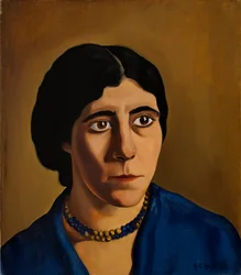 Retrato de Concetta Scaravaglione (1900-75) (óleo sobre lienzo)