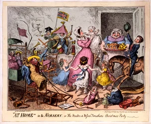 En casa en la guardería, o la fiesta de Navidad de los maestros y señoritas dos zapatos, 1835