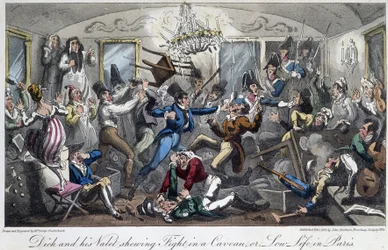 Una pelea en un sótano de la ciudad - en "Life in Paris" por David Carey, Londres