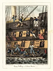 Un dragón de la milicia castigado en Santiago, Cabo Verde,1828 (litografía)