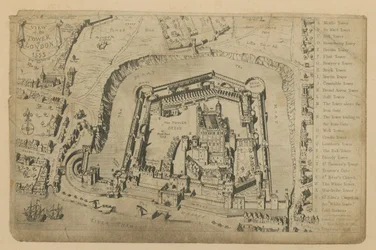 Vista de la Torre de Londres en 1553