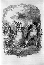 Ilustración para "Oliver Twist" (Olivier) de Charles Dickens (1812-1870), por George Cruikshank (1792-1878)