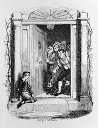 Ilustración para "Oliver Twist" (Olivier) de Charles Dickens (1812-1870), por George Cruikshank (1792-1878)