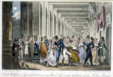Las galerías del Palais Royal - en “Life in Paris” por David Carey, Londres