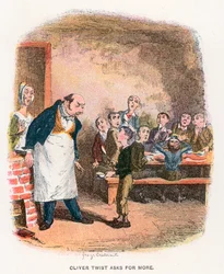 Oliver pidiendo más, ilustración para 