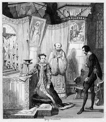 La Reina María en el momento de su compromiso con Felipe de España, 1840