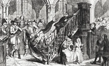 Reverendo Holdenough durante un servicio, ilustración de 