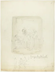 Hoja de bocetos con autorretrato