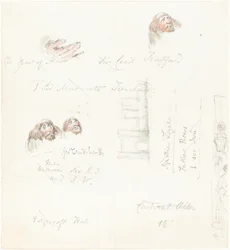 Bocetos de caras grotescas