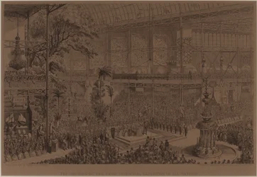 La inauguración de la Gran Exposición Industrial de Todas las Naciones, 1 de mayo