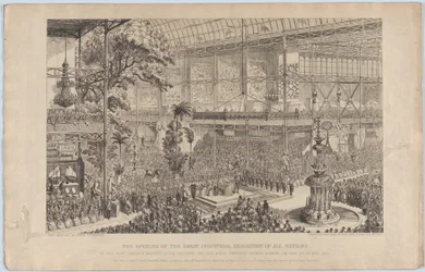 La inauguración de la Gran Exposición Industrial de Todas las Naciones por Su Muy Graciosa Majest..., 1851.