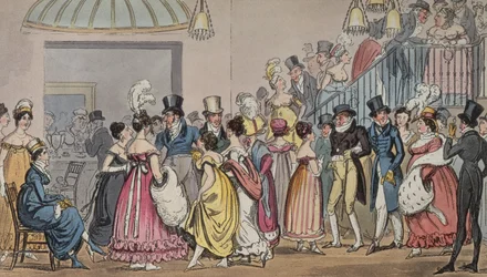 Tom y Jerry en el salón de Covent Garden, de La vida en Londres por Pierce Egan, 1821