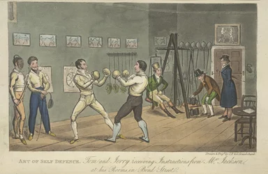 Dos hombres boxeando, 