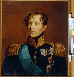Retrato del Conde General Mikhail Miloradovich (Miloradovich) (1771-1825). Pintura de George Dawe (1781-1829), óleo sobre lienzo. arte ingles
