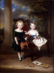 Retrato de dos niños llamados Herbert y Rose