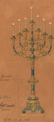Diseños realizados para Jones y Willis, metalúrgicos y fabricantes de muebles para iglesias de Birmingham y Londres.