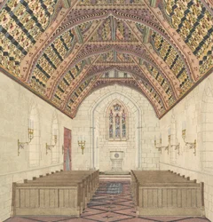 Perspectiva del interior de una iglesia